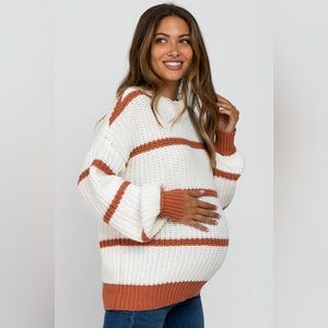 PinkBlush pumpkin stripe knit sweater nwot